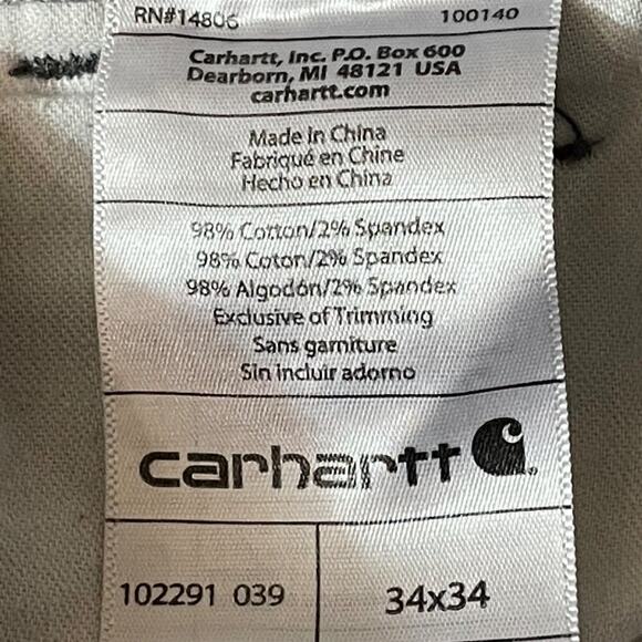 Carhartt Gray Relaxed Fit Distressed Stained Jeans Size 34 - Picture 7 of 11